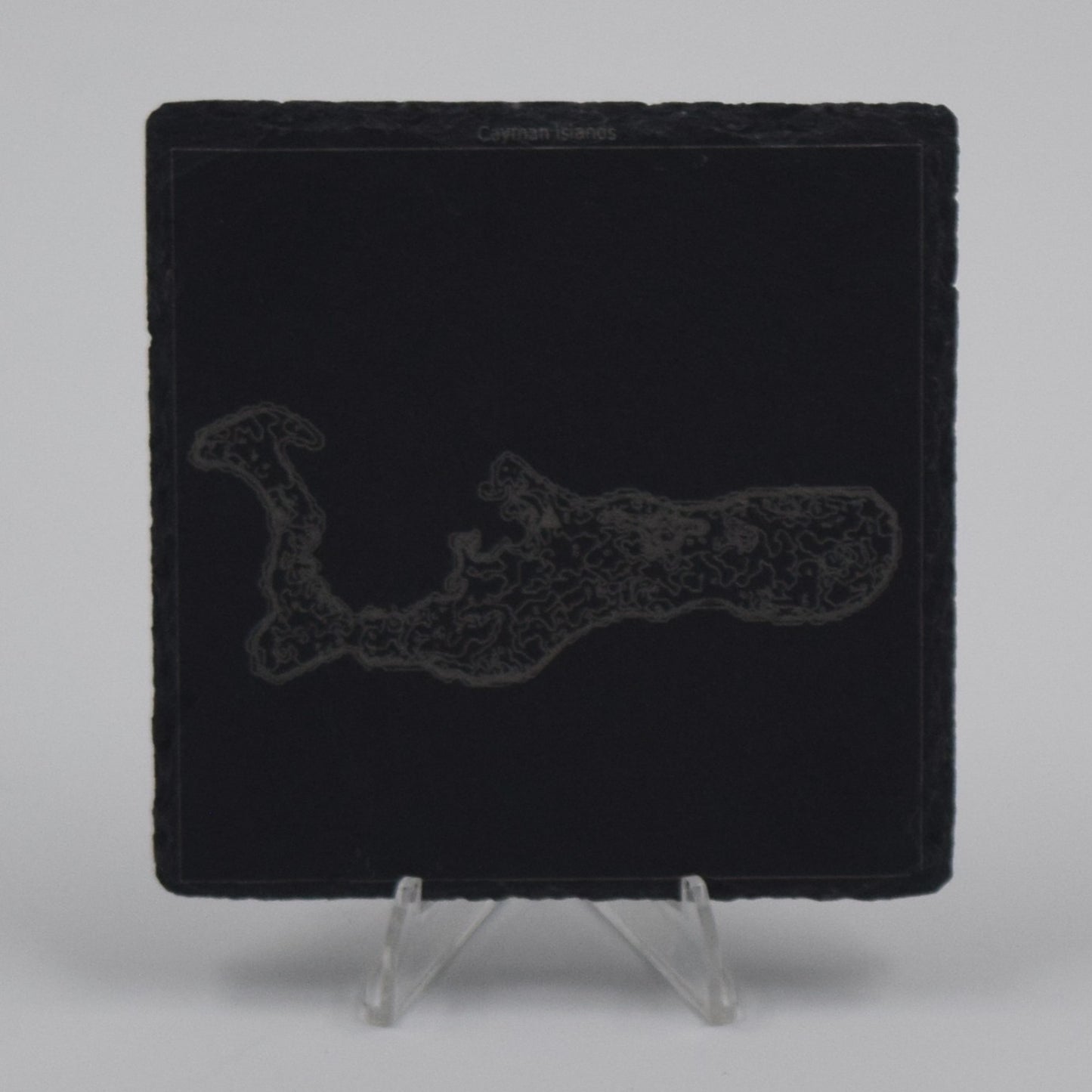 British Overseas Territory • Contour Map, Slate Coasters Featuring UK BOT Landmarks