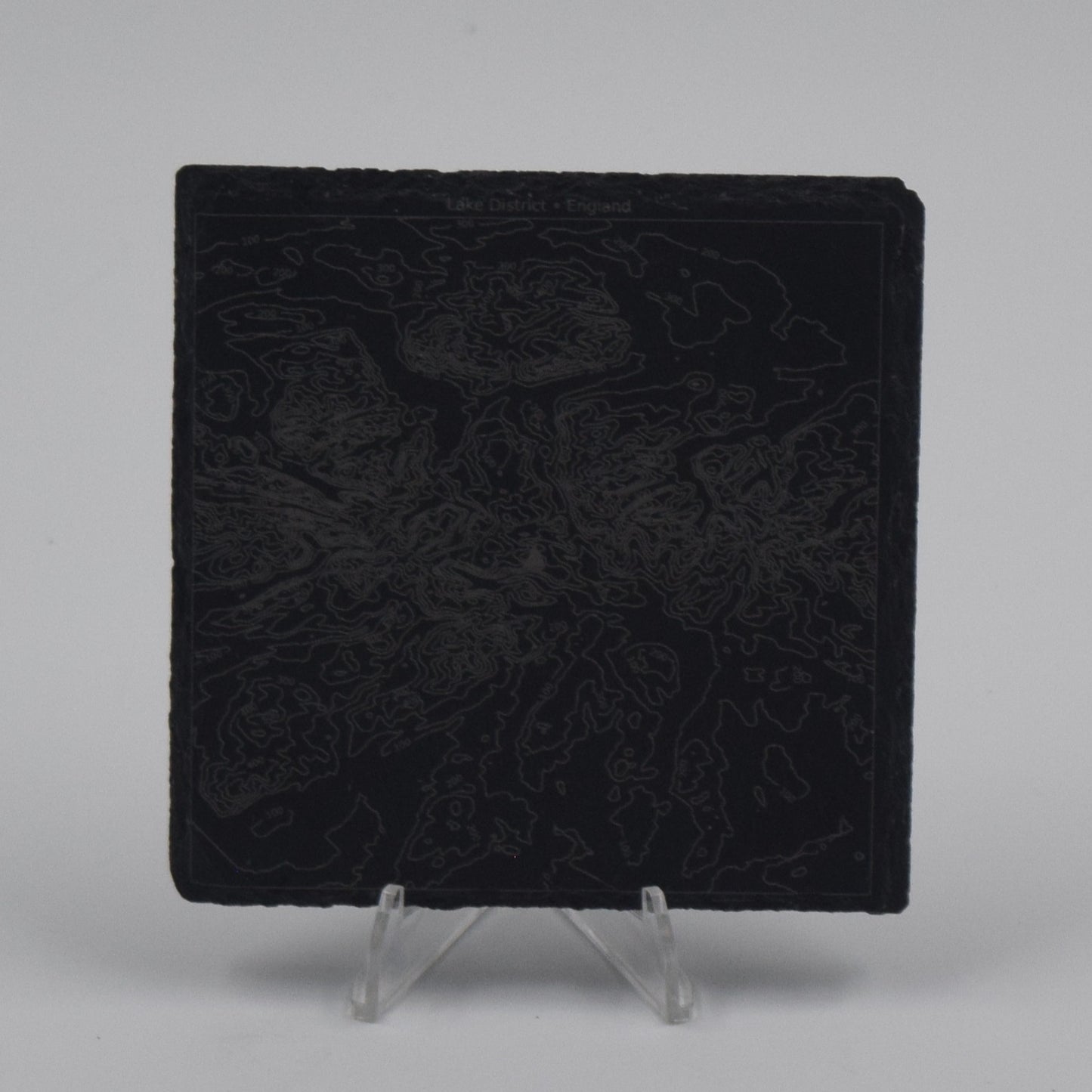 England • Contour Map, Slate Coasters Featuring English Landmarks