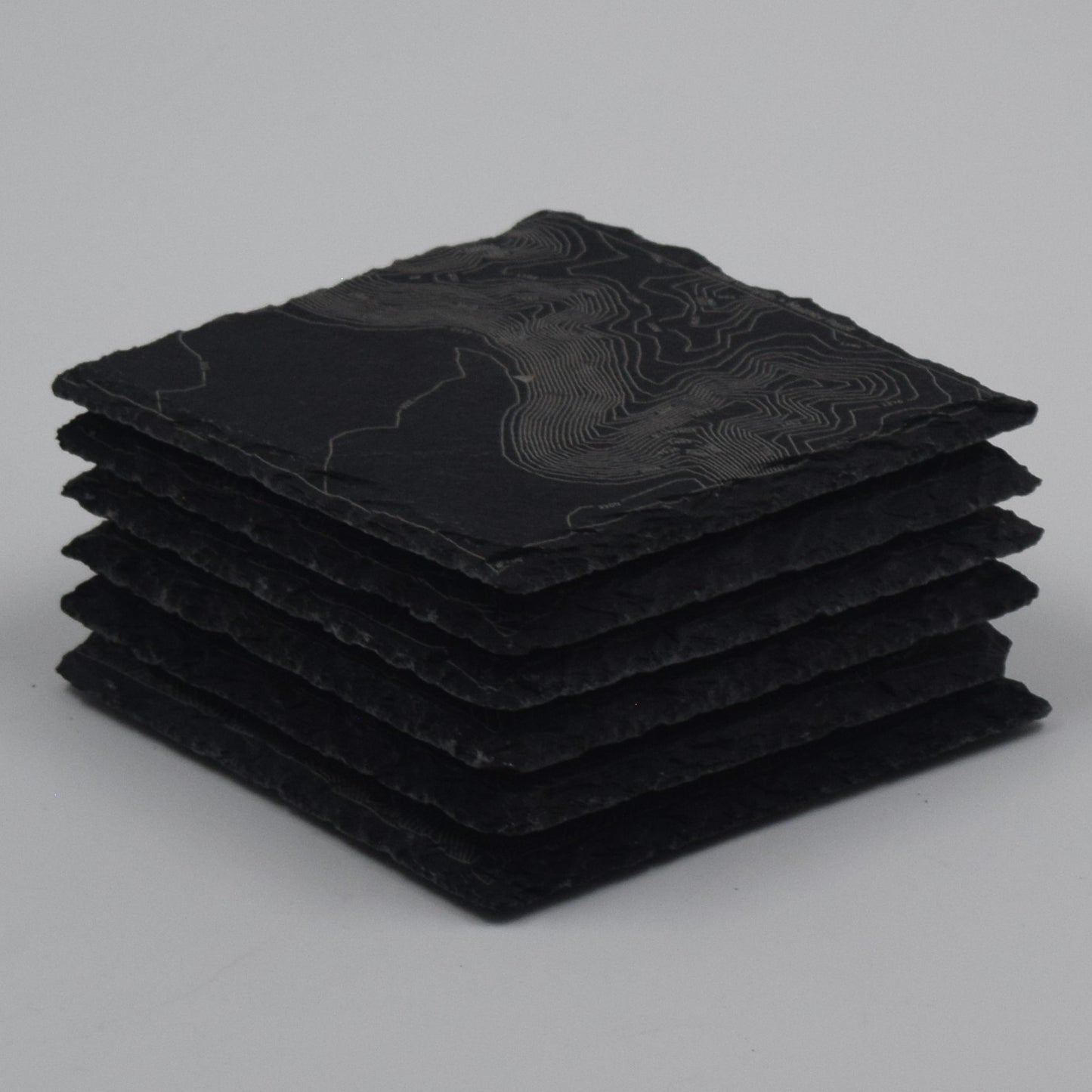 United Sates • Contour Map, Slate Coasters Featuring American National Parks