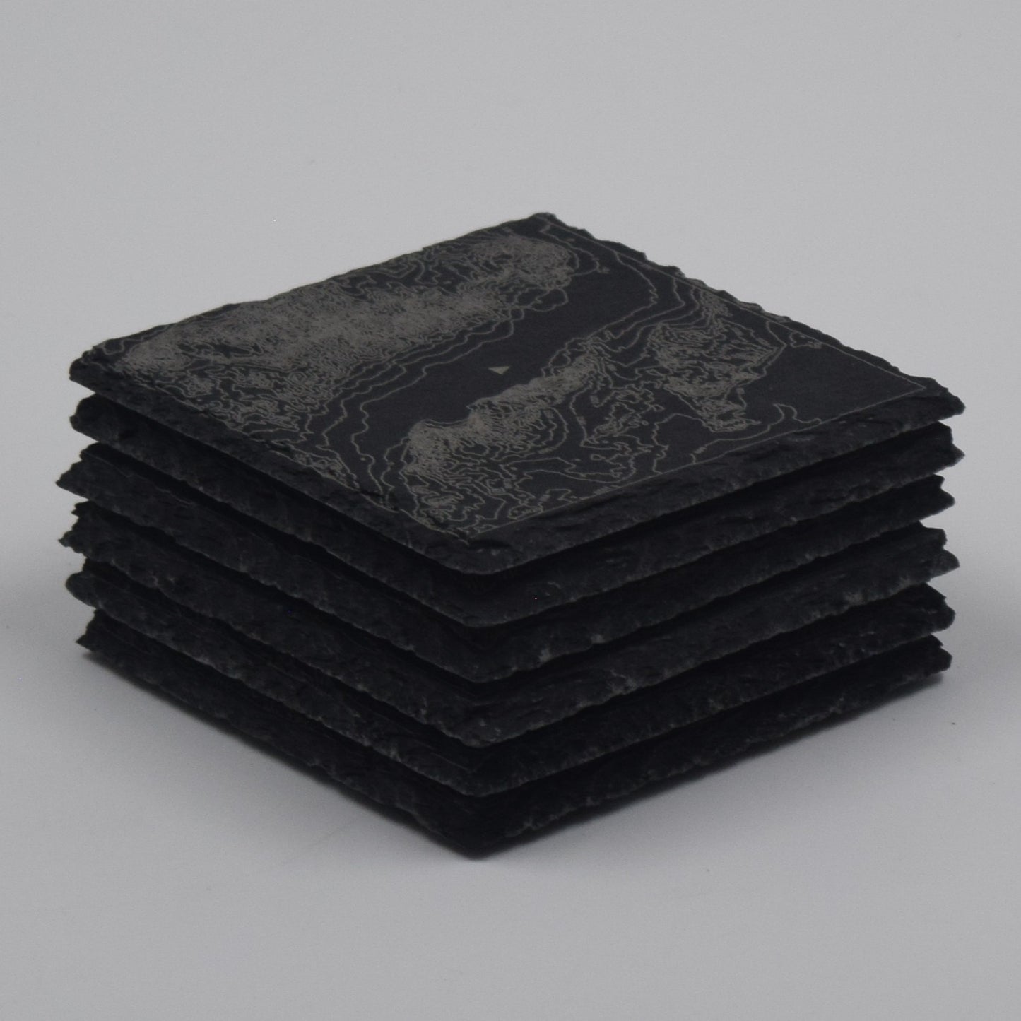 California • Contour Map, Slate Coasters Featuring Californian Landmarks