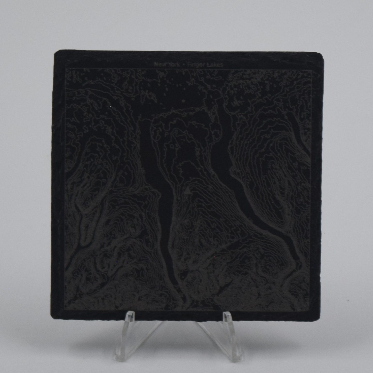 New York • Contour Map, Slate Coasters Featuring New York State Landmarks