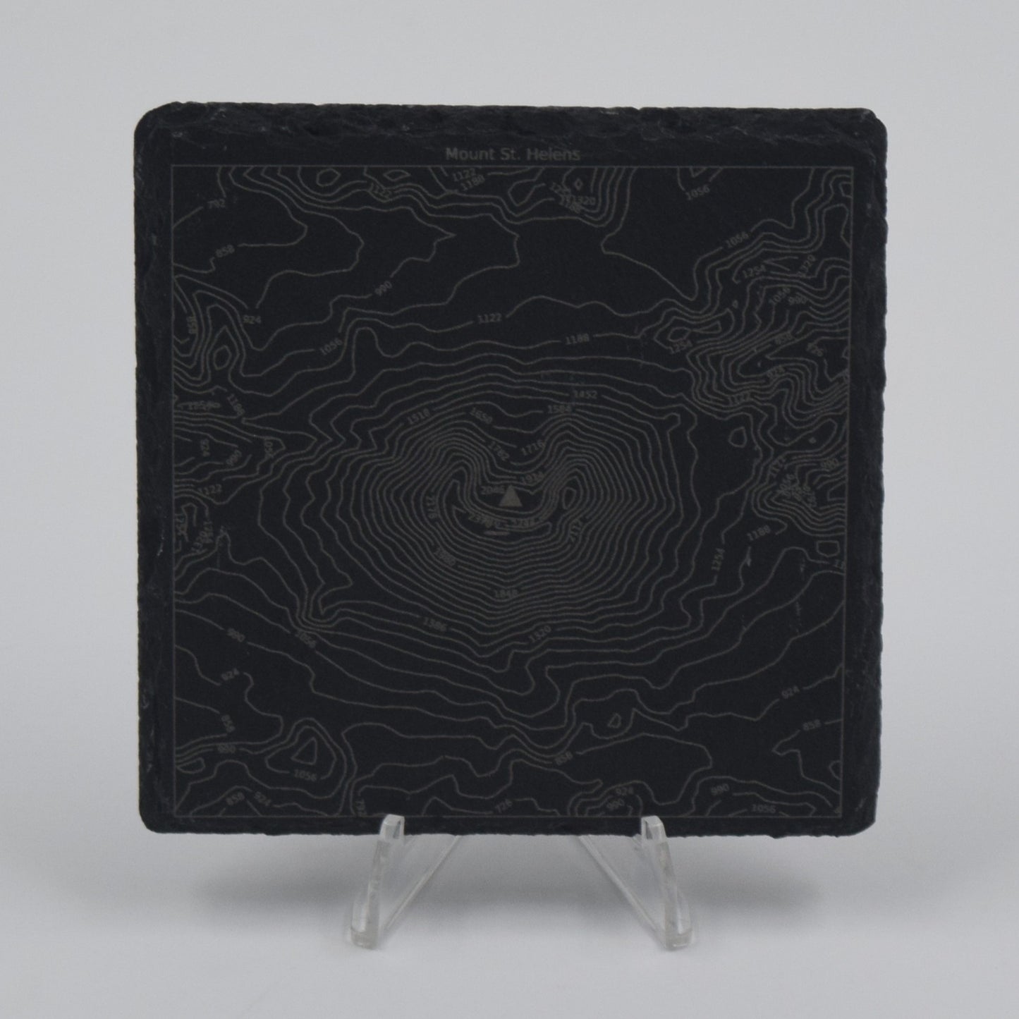 Volcano • Contour Map, Slate Coasters Featuring Volcanic Mountains